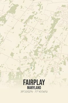 Vintage landkaart van Fairplay (Maryland), USA. van MijnStadsPoster