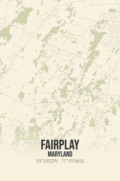 Vintage map of Fairplay (Maryland), USA. by Prints of Place