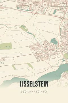 Vintage landkaart van IJsselstein (Utrecht) van Rezona