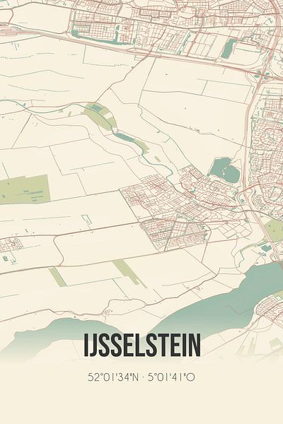 Vintage map of IJsselstein (Utrecht) by Prints of Place
