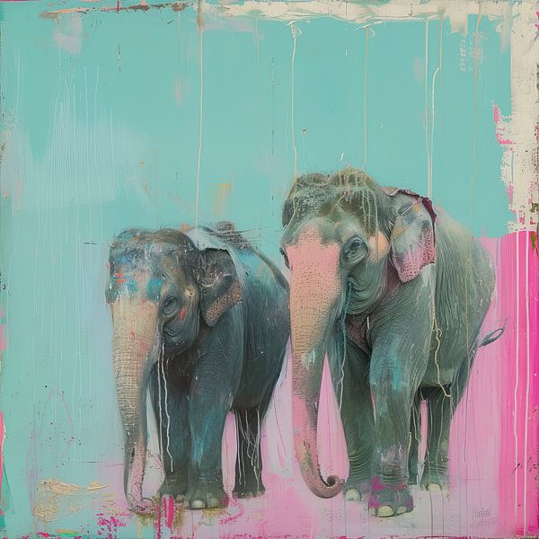 Neon Mammut Echo von Kunst Laune