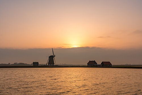 Molen Het Noorden Texel zonsondergang