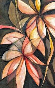 Ahornblätter im Herbst. Handgemalte Aquarellfarbe. von Ineke de Rijk