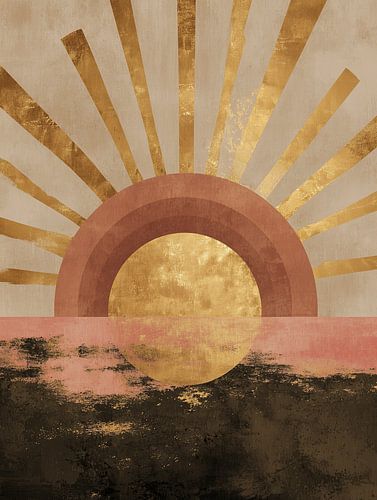 zon | Gouden Zon boven zee van Modern Collection