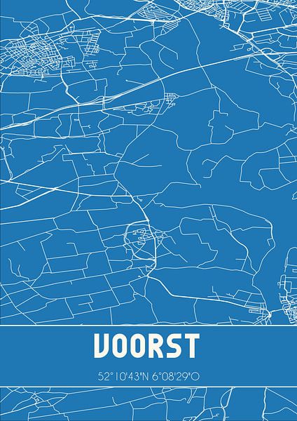 Blueprint | Map | Voorst (Gelderland) by Prints of Place