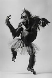 Dancing orangutan in tutu by Poster Art Shop