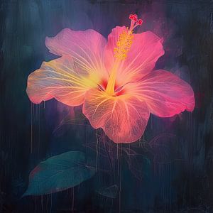 Neon Hibiscus van Kunst Kriebels