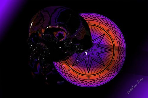 3D-illustratie. Gesmolten Schedel.