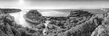 Paysage côtier de Majorque en noir et blanc. sur Manfred Voss, Schwarz-weiss Fotografie
