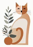 Still life with cat (04), Boho, Retro
