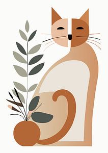 Stillleben mit Katze (04), Boho, Retro