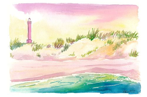 Le phare de Norderney et la plage dans la mer des Wadden frisonne sur Markus Bleichner