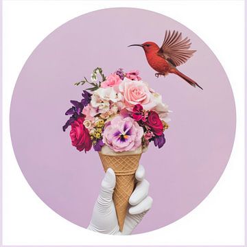 Bloemenmagie in een sundae van Poster Art Shop