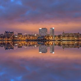 Sonnenuntergangspanorama Rotterdam von Patrick Herzberg