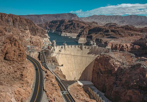 Hoover Dam op de grens tussen de Amerikaanse staten Nevada en Arizona