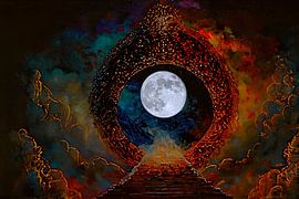 Künstliche Intelligenz : Stufen zum Mond von Photoart-Naegele