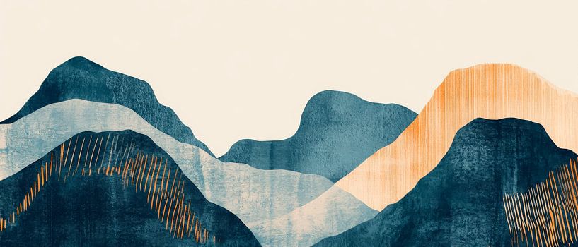 Mountain landscape watercolour by Poster Art Shop