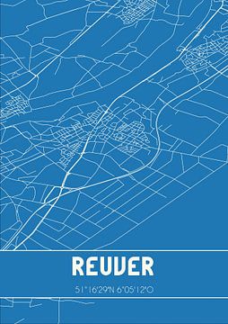 Blaupause | Karte | Reuver (Limburg) von Rezona