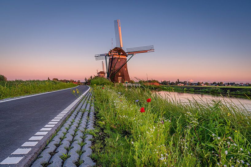 Sommerabend im Mühlendreieck von Leidschendam von Gijs Rijsdijk
