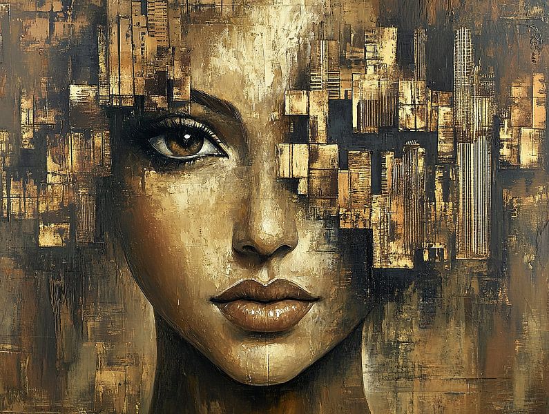 Woman Geometry | Industrial Femme Abstract by Eye catching paintings