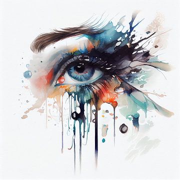 Oeil de femme aquarelle #1