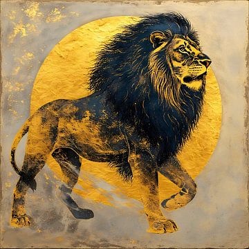 Majestueux lion doré sur A.D. Digital ART