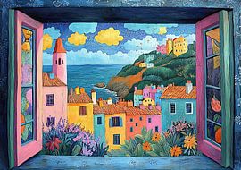 Henri Matisse inspired Mediterran Open Window Sea by Niklas Maximilian