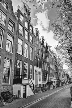 Innere Stadt von Amsterdam Niederlande Schwarz und Weiß