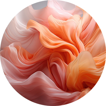 Zomerse Zucht - Peach Fuzz Abstract Flow #6 van Ralf van de Sand