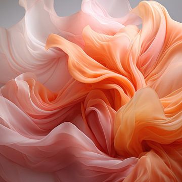 Zomerse Zucht - Peach Fuzz Abstract Flow #6 van Ralf van de Sand