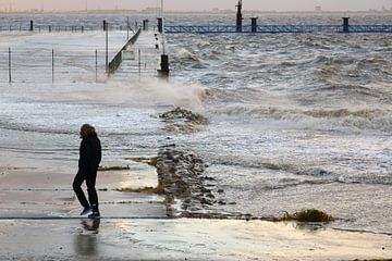 Stormvloed in de Noordzee