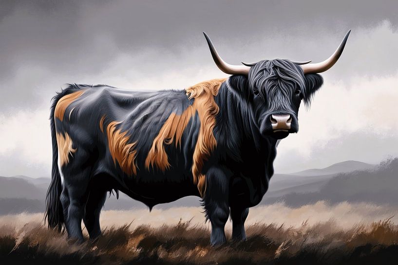 Majestic Scottish highlander in landscape by Art & Soul Creations