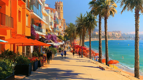 Salou spanje kleurrijk panorama