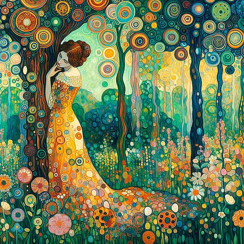 Nymphe des bois dans le style de Gustav Klimt ( 4 )