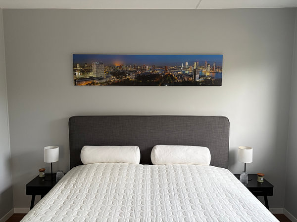 Kundenfoto: Übersicht Rotterdam Skyline Panorama von Anton de Zeeuw, auf Leinwand