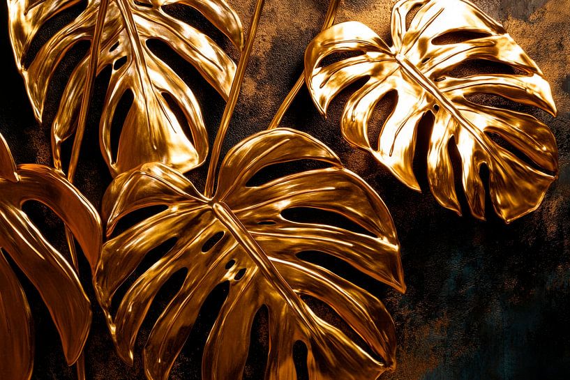 Golden leaf decoration by Poster Art Shop
