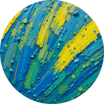 Geel Strook minimalist Schilderij