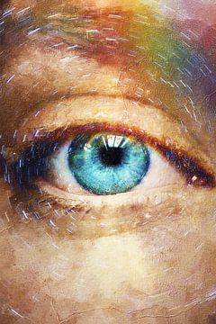 Jahreslosung 2023 Auge Gottes in Regenbogenfarben von Jonathan Schöps | UNDARSTELLBAR.COM — Visuelle Gedanken zu Gott