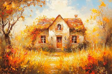 Idyllisch herfsthuis van Poster Art Shop