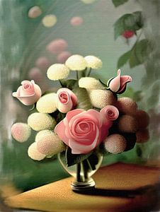 Bouquet de roses romantique