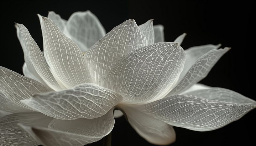 Witte lotus zwart-wit panorama van TheXclusive Art