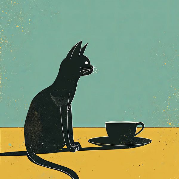 Coffee break with a cat by Poster Art Shop