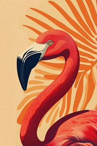Gros plan sur le flamant rose Raies tropicales