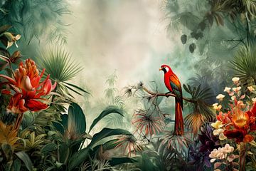 Oiseau coloré dans la forêt tropicale sur May