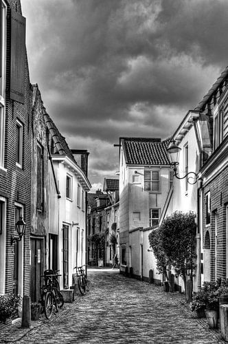 Muurhuizen historisch Amersfoort zwart-wit