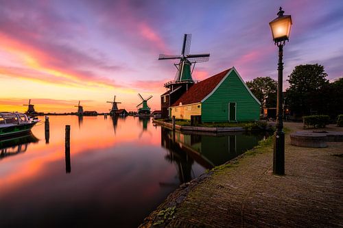 Sunset serenity at the windmill village