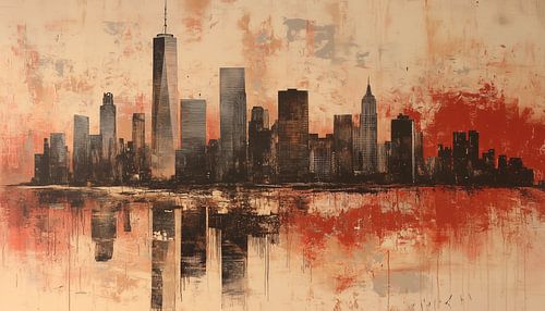 New york city lichte kleuren abstract panorama