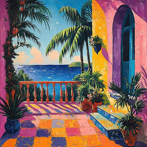 Op Matisse geïnspireerd Mediterraan Zeezicht Zee Fauvisme