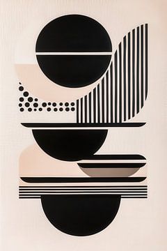 Geometric abstraction in black and white by Poster Art Shop