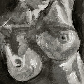 Seins nus en noir et blanc (n° 110) | RalfM sur KUNSTprojektRALFM